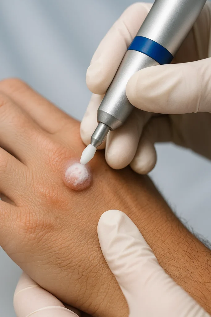 example of wart removal Upton Park using cryopen
